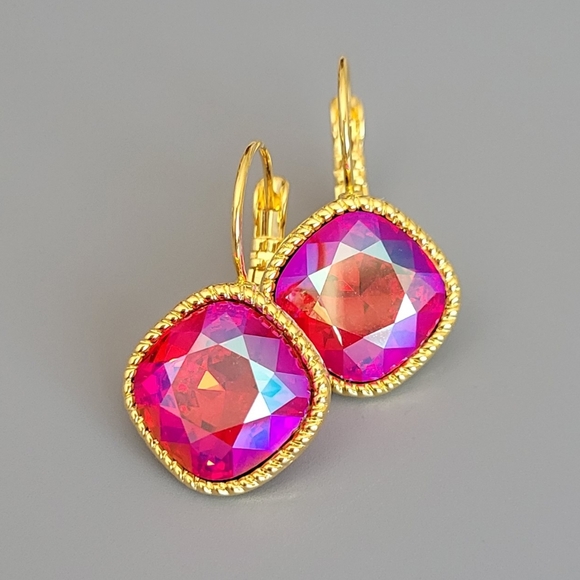 Austrian Crystal Earrings in Gold - Picture 8 of 11